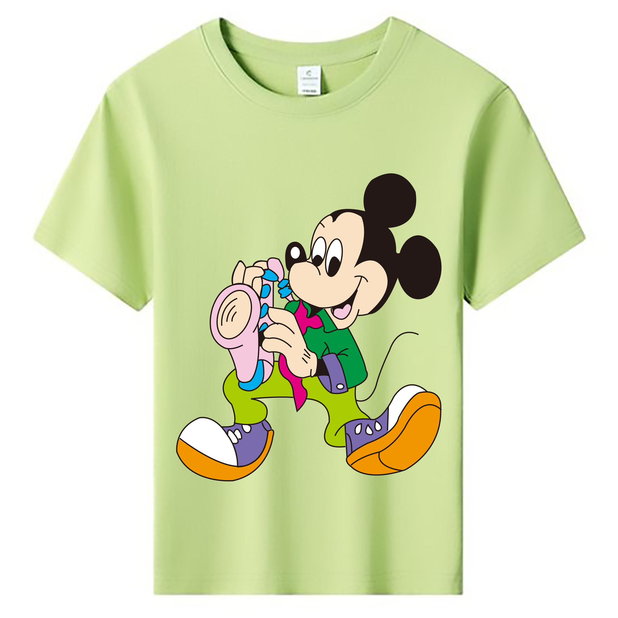 ミッキーマウス Mickey Mouse 綿100％キッズTシャツ（フロントプリント）